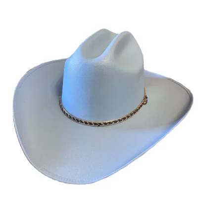 light blue straw cowboy hat