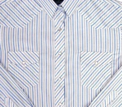 women's striped pearl snap western shirt