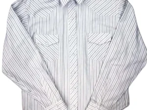 women's striped pearl snap western shirt