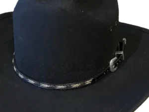 Horse hair leather cowboy hat band