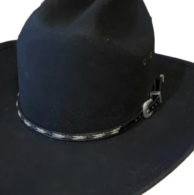 Horse hair leather cowboy hat band