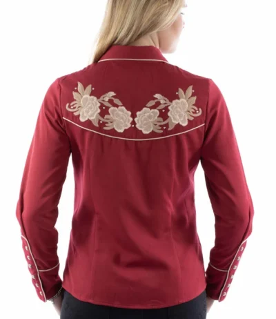 Scully womens Floral embroidered rhinestone Western Shirt