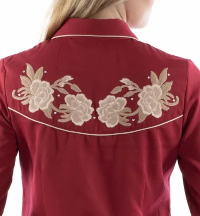 Scully womens Floral embroidered rhinestone Western Shirt