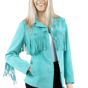 Womens Suede Full Fringe Western Jacket