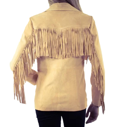 Womens Suede Full Fringe Western Jacket