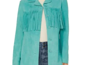 Womens Suede Full Fringe Western Jacket