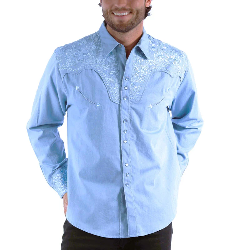 Men's cotton Embroidered Western Shirt.