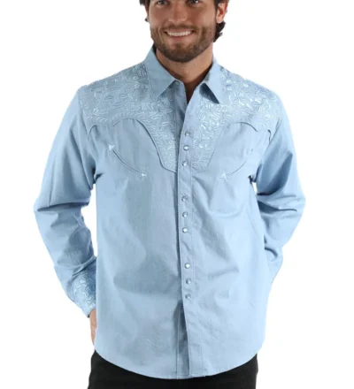 Men's Scully Gunfighter Embroidered Western Shirt.