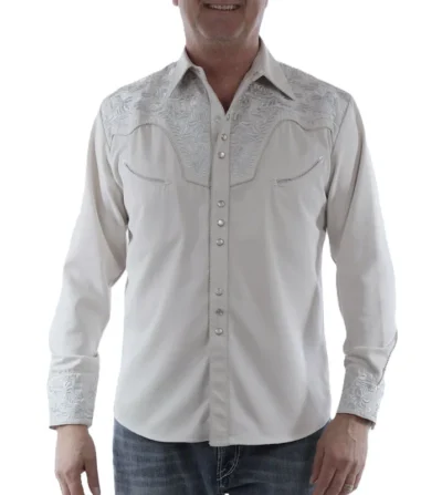 men's floral embroidered western shirts