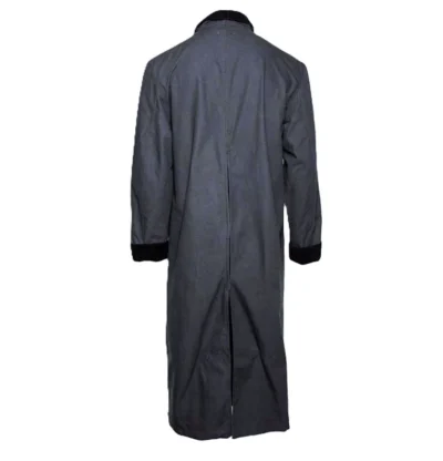 Grey cotton canvas cowboy duster