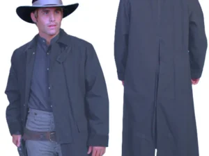 Grey cotton canvas cowboy duster