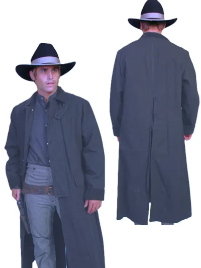 Grey cotton canvas cowboy duster