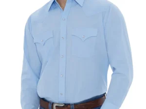 Mens light blue long sleeve western shirt