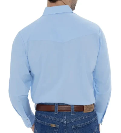 Mens light blue long sleeve western shirt