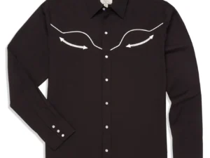 Mens retro piped western shirt