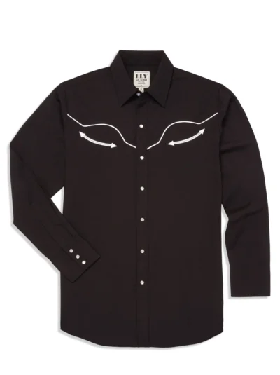 Mens retro piped western shirt