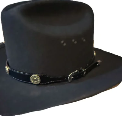 black leather shotgun shell cowboy hat band