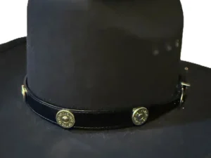 black leather shotgun shell cowboy hat band