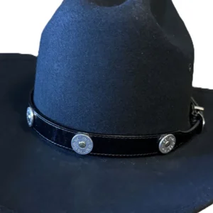 black leather shotgun shell cowboy hat band