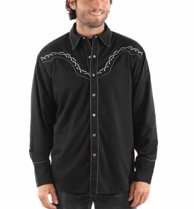 mens ghost embroidered western shirt