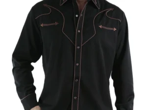 Mens retro piped pearl snap western shirt