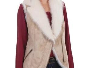 women's fur collar vest