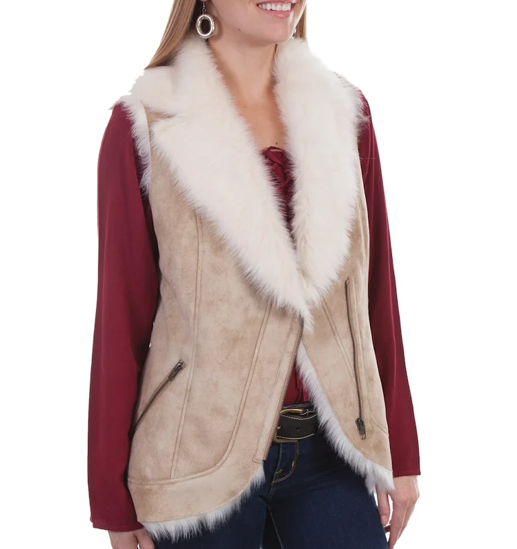 women's fur collar vest