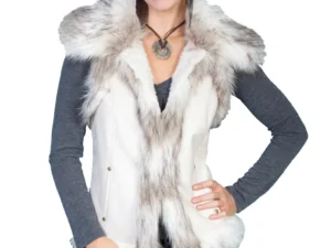 women's fur collar vest