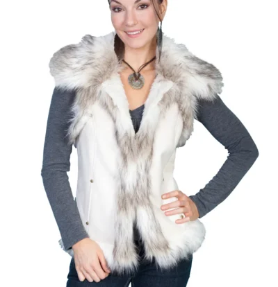 women's fur collar vest