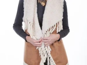 Women's Knotted Fringe Faux Suede vest