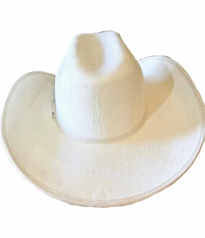 Silverton Crown Off White Vegan Suede Cowboy Hat 3 White Vegan suede cowboy hats