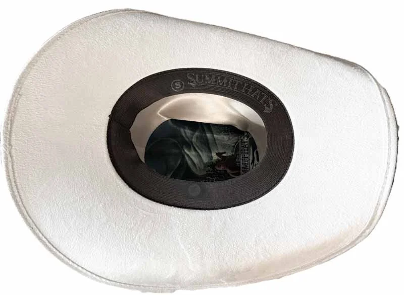 Silverton Crown Off White Vegan Suede Cowboy Hat 2 White Vegan suede cowboy hats