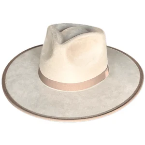 Buckskin Vegan Suede Flat Brim Hat – Pinch Front Western Style