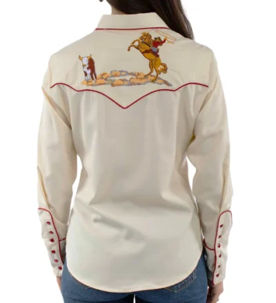 Women's cutting embroidered western shirt