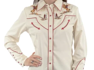 Women's cutting embroidered western shirt