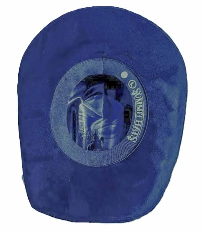 Blue Vegan Suede Cowboy Hat - Silverton Crown 3 Blue Vegan Suede Cowboy Hat - Silverton Crown
