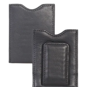 Black leather magnetic money clips