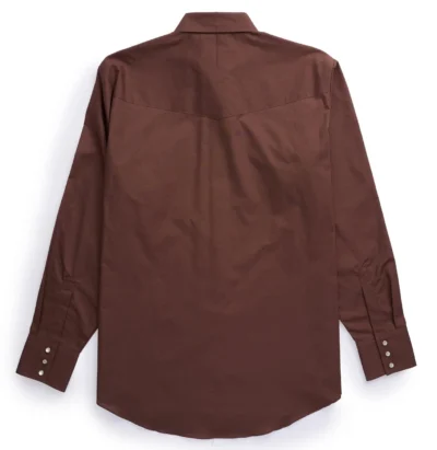 Men's chocolate brown pearl snap western shirt