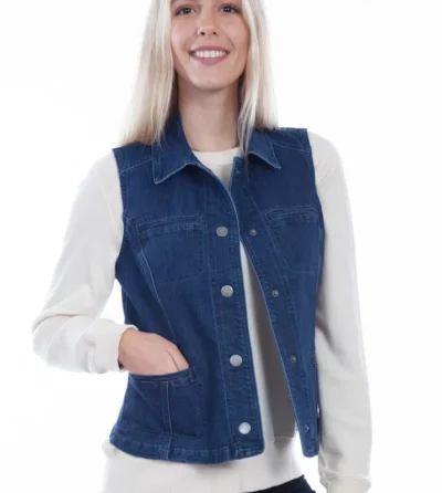 women's denim vest