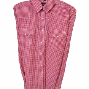 women's red gingham western shirt