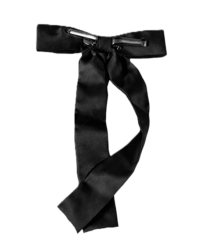 6.5" Black Kentucky Colonel Bow Tie - Clip On - USA Made 3 6.5" black Kentucky Colonel Bow Tie - Clip On - USA Made