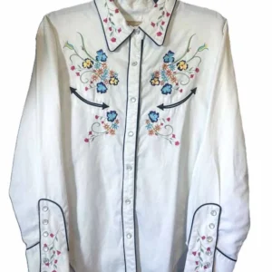 Women's Multi colored Floral embroidered Rhinestone western shirt