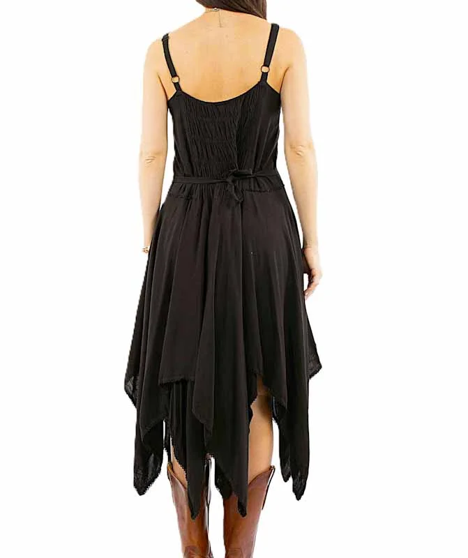 Scully Women's Western Embroidered Handkerchief Dress - Black Rayon 4 Scully Women's Western Embroidered Handkerchief Dress black