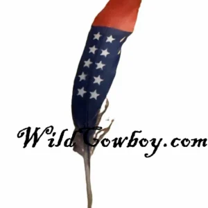 USA Flag Feather for a Cowboy Hat - Hand Painted Feather