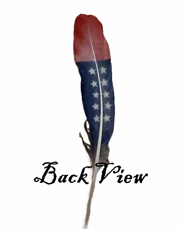 USA Flag Feather for a Cowboy Hat - Hand Painted Feather 7.5" 2 USA Flag Feather for a Cowboy Hat - Hand Painted Feather